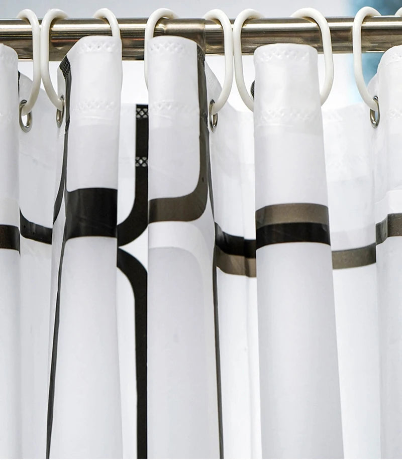 Cortina de ducha impermeable, a prueba de moho, duradera, para baño, con ganchos, cortinas de bañera estampadas modernas, accesorios de baño