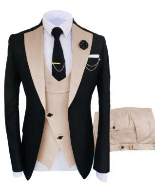 Nuevo Traje de Hombre Ropa Popular Lujo Fiesta Escenario Traje de Hombre Padrinos de Boda Ajuste Regular Esmoquin Conjunto de 3 Piezas Chaqueta+Pantalones+Chaleco