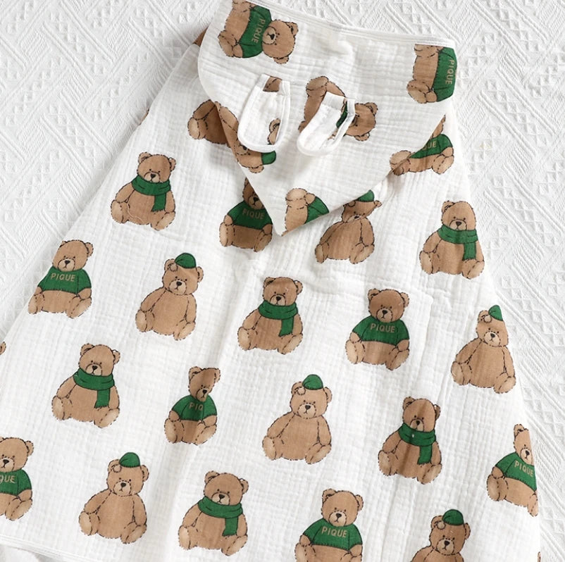 Newborn Baby Boy Girl Bathrobe Towel 100% Cotton Infant Toddler Child Cartoon Hooded Bathrobe Cloak Baby Blanket