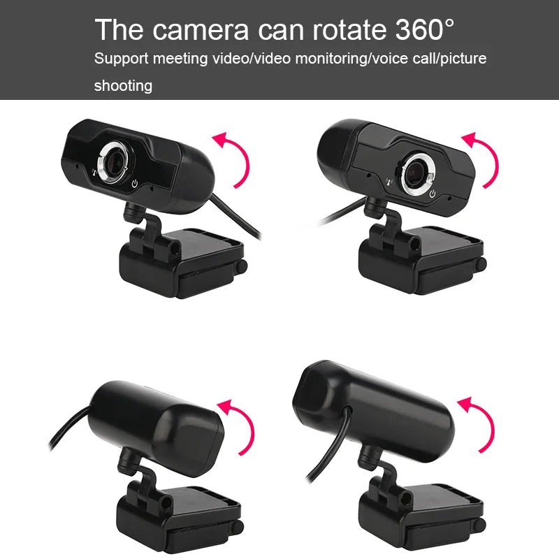 Full HD-webkamera 1080P 60fps bærbar datamaskin PC-webkamera kamera innebygd mikrofon for videosamtaler konferanse live arbeid stativ