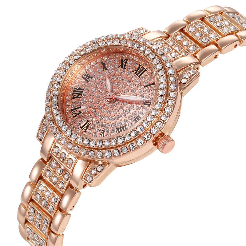 Reloj de moda para mujer con diamantes brillantes, reloj de pulsera informal de lujo para mujer, reloj de pulsera de cristal para mujer, Relogio Feminino