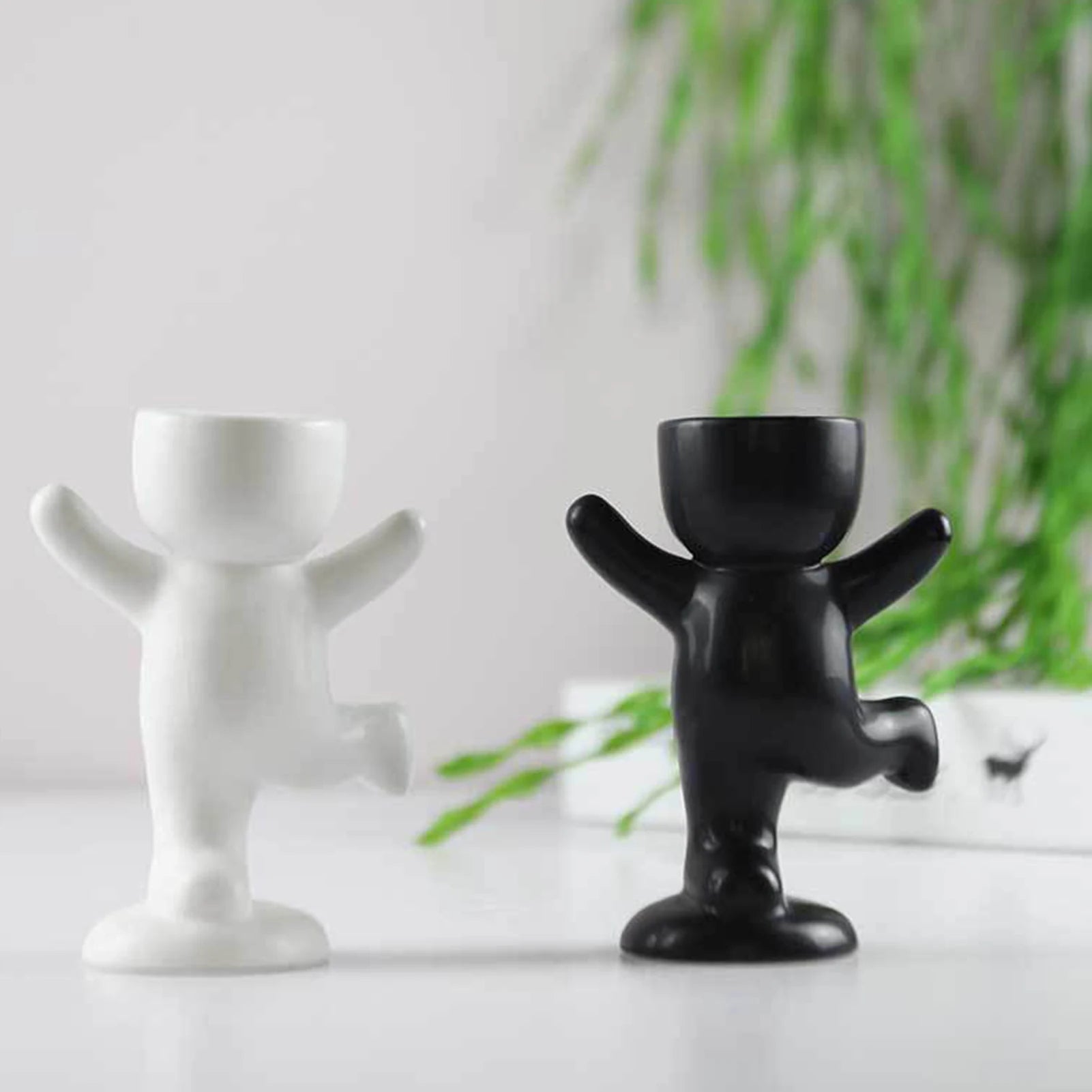 Ceramic Plants Pot Flower Pot Vase Planter Table Decoration Succulent Pot Vases Home Decor Ornaments Human Shaped Flower Pot