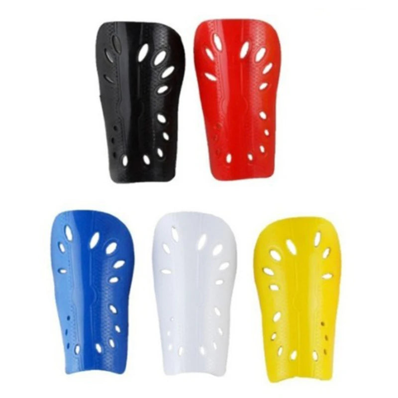 1 paire de protège-tibias de football en plastique pour enfants et adultes, équipement de protection respirant, 5 couleurs