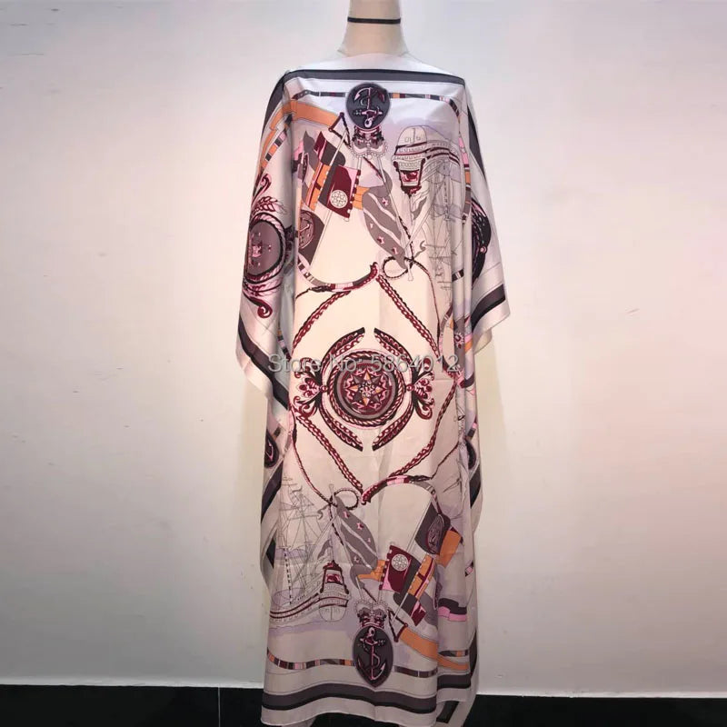 Vestidos Estampados Para Mujer 2021 Diseño de Moda Vestido Suelto Manga Murciélago Maxi Largo Vestidos de Fiesta Verano Otoño Elegante