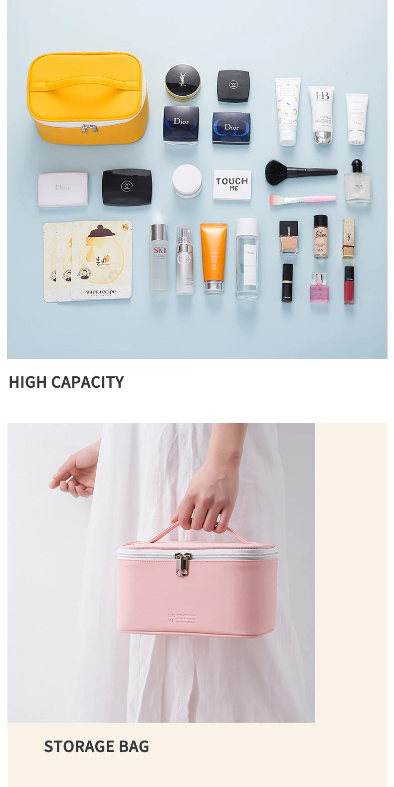 Bolsa de cosméticos para mujer, organizador de maquillaje de viaje, organizador de artículos de tocador, estuche de maquillaje con cremallera, neceser de viaje, bolsas de aseo.