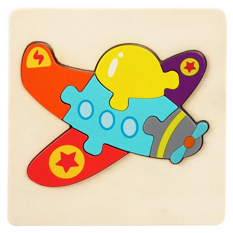 Juguetes de madera para niños, puzle 3D de madera, puzle de animales de dibujos animados, puzle cognitivo, juguetes educativos de aprendizaje temprano para regalo de niños