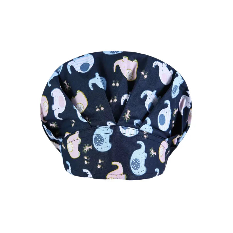 Women and men cotton printing hat hospital doctor pet clinic working hats medical scrubs nurse hats Hospital uniform hat