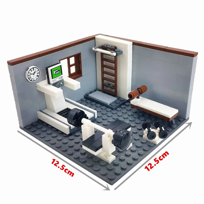 Juguetes de bloques de construcción para niños y niñas, regalos de bricolaje, ladrillos MOC, modelo de muebles para dormitorio y sala de estar
