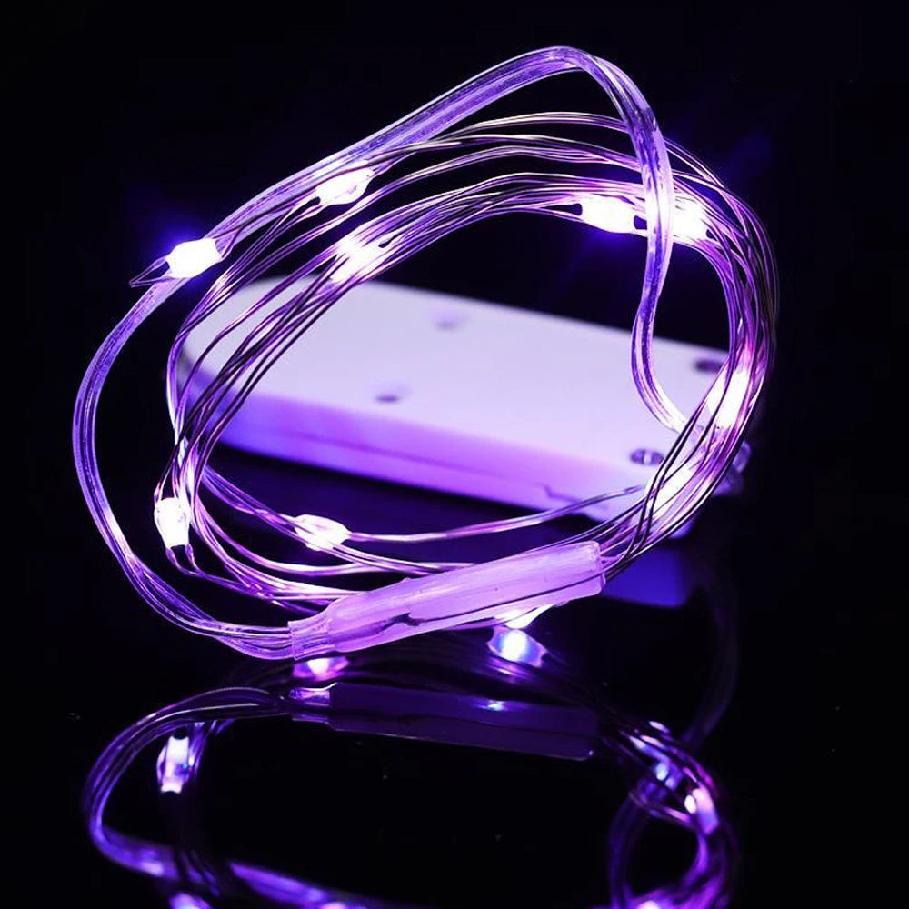 Luces LED de cadena, luz de noche, iluminación navideña, guirnalda de hadas de 1M, 2M, 3M, 5M, luz decorativa para Año Nuevo, boda, fiesta de cumpleaños