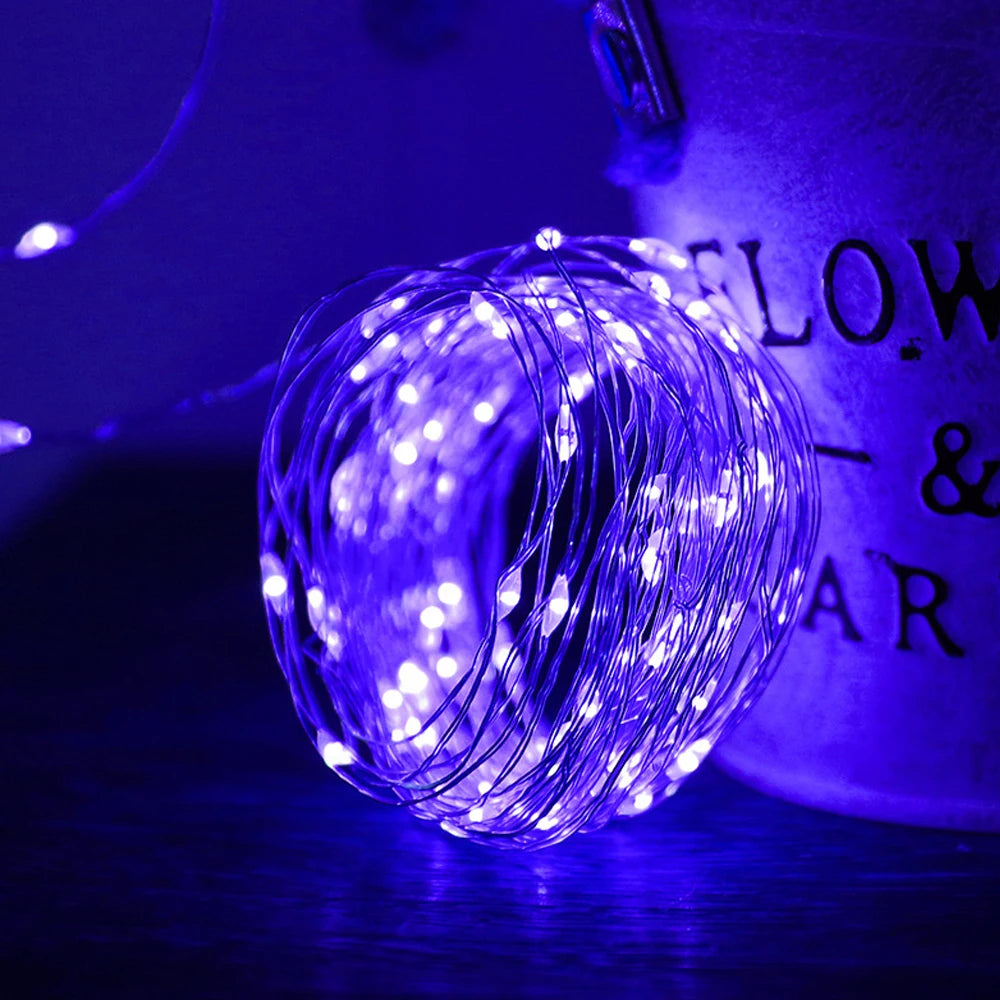 Luces LED de cadena, luz de noche, iluminación navideña, guirnalda de hadas de 1M, 2M, 3M, 5M, luz decorativa para Año Nuevo, boda, fiesta de cumpleaños