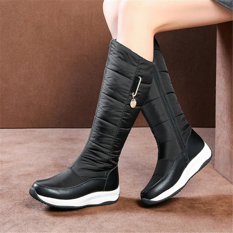 Bottes hautes en cuir pour femmes
