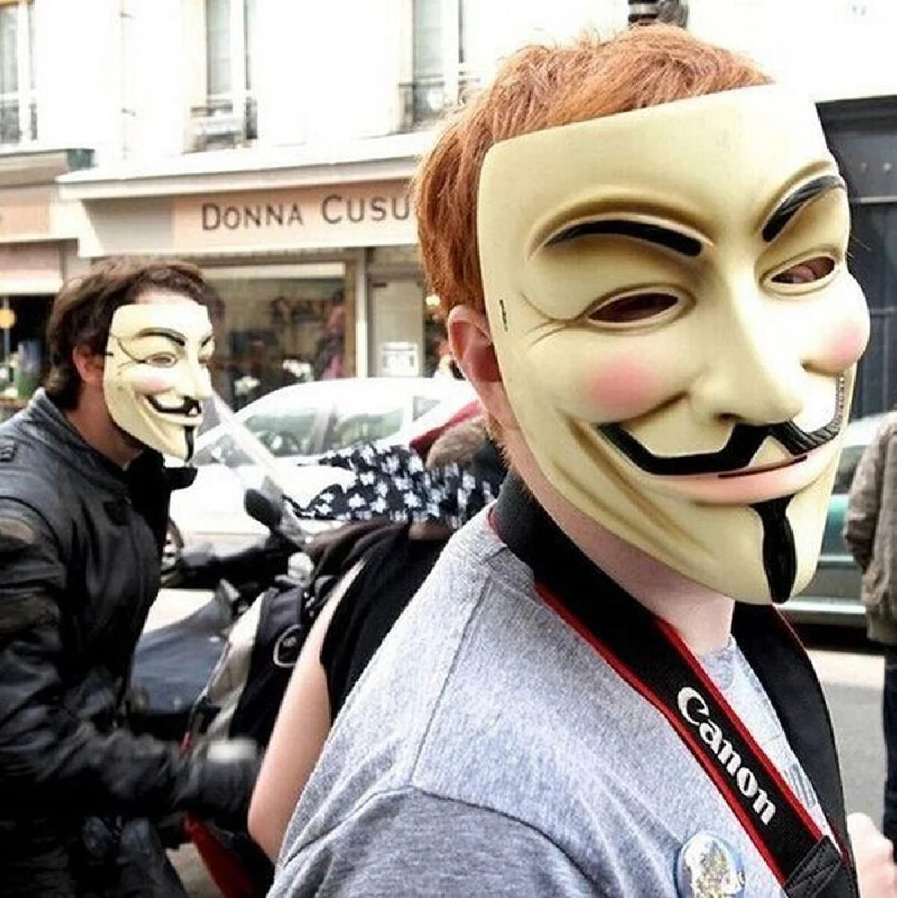Máscaras de Cosplay de Halloween Máscara de Anónimo de V de Vendetta para Adultos y Niños, Máscara Temática de Película, Regalo de Fiesta, Accesorio de Disfraz de Cosplay