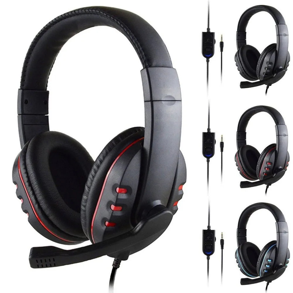 Auriculares de juego con cable de 3,5 mm, cascos de juego con cancelación de ruido, auriculares con micrófono y control de volumen para PS4 Play Station 4 PC