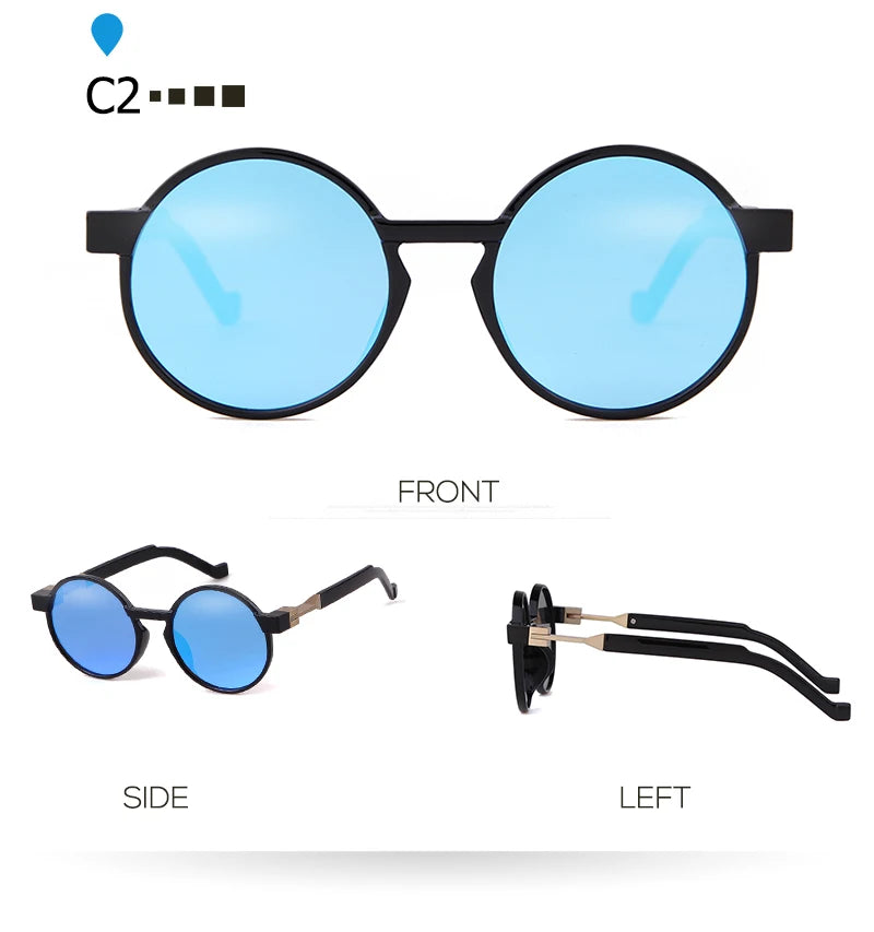 SORVINO Round Women Steampunk Sunglasses Red Yellow Gradient Sun Glasses Fashion Brand Designer Men Trendy Shades UV400 Gafas