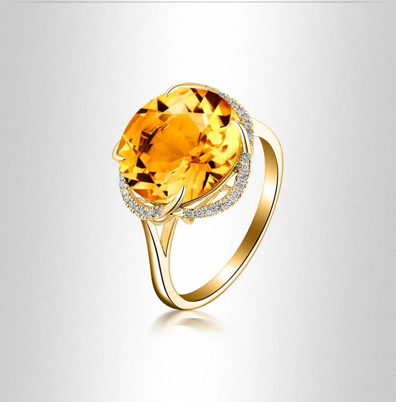 JoiasHome Conjuntos de joyas con dijes para mujer, moda, anillo de cristal amarillo, pendientes, collar, fiesta femenina, joyería de plata 925 al por mayor