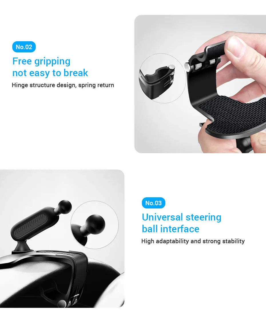 Soporte de teléfono para coche en salpicadero ABS, soporte de teléfono móvil para parasol, soporte de teléfono para espejo retrovisor de coche, accesorios de rotación de 360 grados