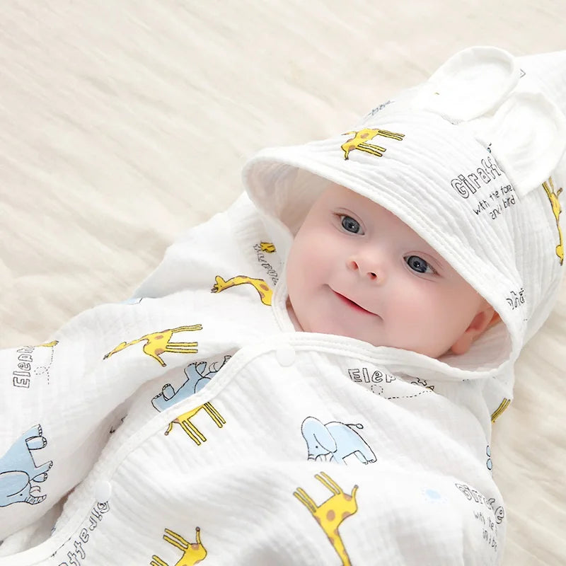 Newborn Baby Boy Girl Bathrobe Towel 100% Cotton Infant Toddler Child Cartoon Hooded Bathrobe Cloak Baby Blanket