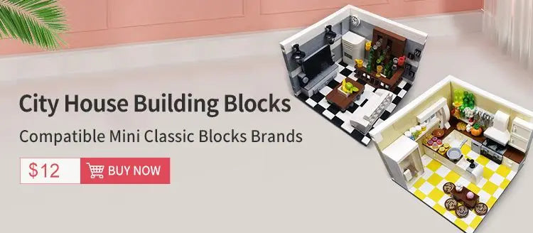 Juguetes de bloques de construcción para niños y niñas, regalos de bricolaje, ladrillos MOC, modelo de muebles para dormitorio y sala de estar
