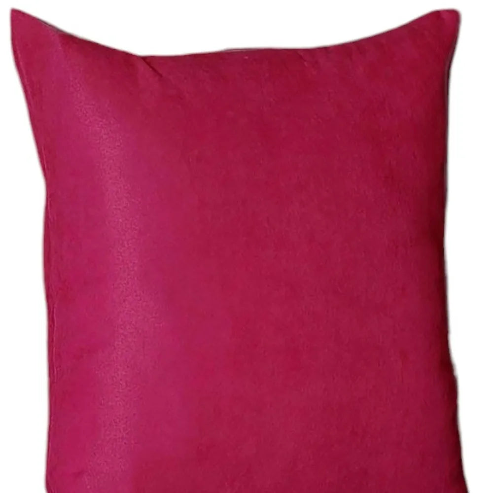 HMS Set of Four 18\" X 18\" Pink Polyester Zippered Pillow Covers for Seats & Cushions