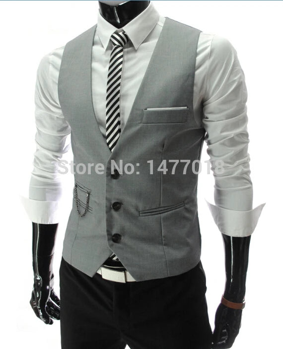 New Arrival Dress Vests For Men Slim Fit Mens Suit Vest Male Waistcoat Gilet Homme Casual Sleeveless Formal Business Jacket