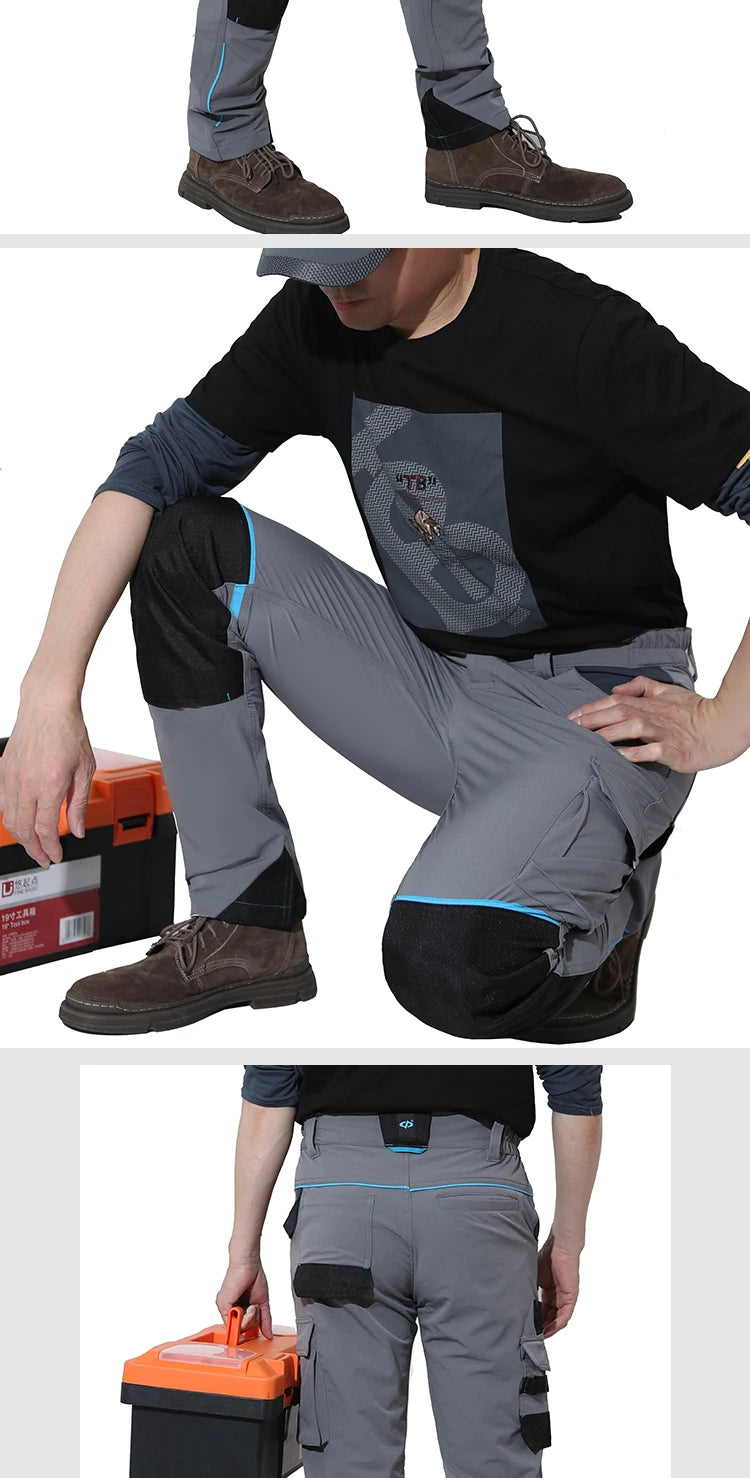 Pantalones de trabajo multifuncionales para hombre Pantalones de trabajo con cintas reflectantes