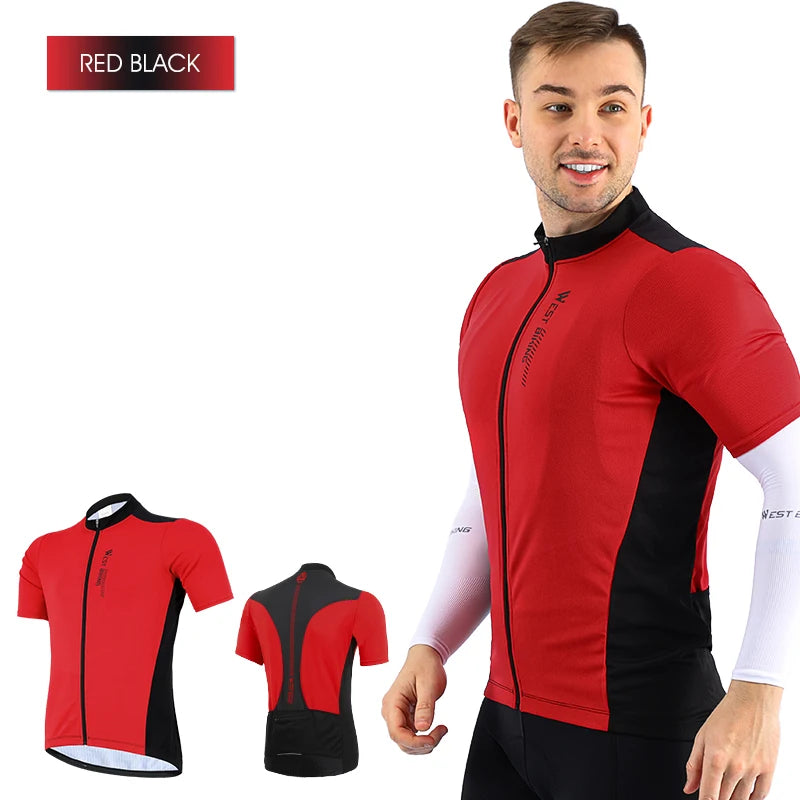 WEST BIKING XS-XXXL Maillot de Ciclismo de Verano Transpirable para Hombre, de Equipo de Competición, Maillot de Bicicleta de Deporte, Camiseta, Ropa, Maillot de Ciclismo de Manga Corta