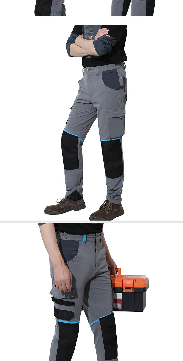 Pantalones de trabajo multifuncionales para hombre Pantalones de trabajo con cintas reflectantes