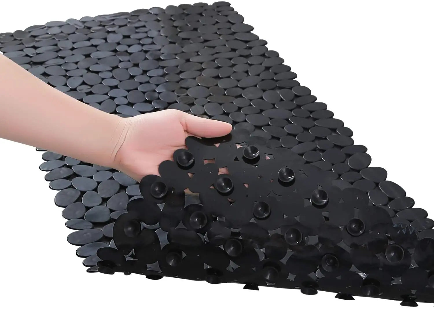 Alfombrilla Antideslizante de Seguridad para Suelo de Baño, Alfombra de Bañera, Alfombrilla de Ducha de Goma Ecológica con Piedras para Niños, Mayores y Discapacitados
