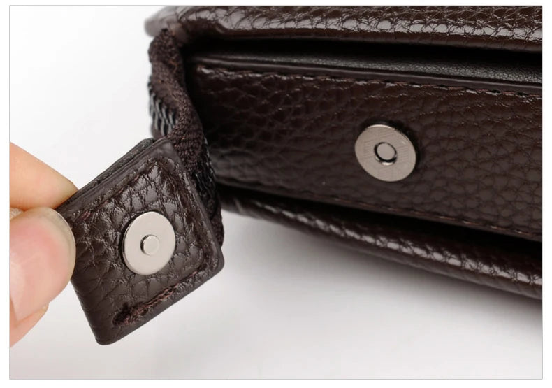 Luksusmerke Herrelommebok Skinn Lang Lommebok PU-skinn Lommebok Herre Dobbel Glidelås Myntlomme Pung Forretnings Clutch Telefonveske