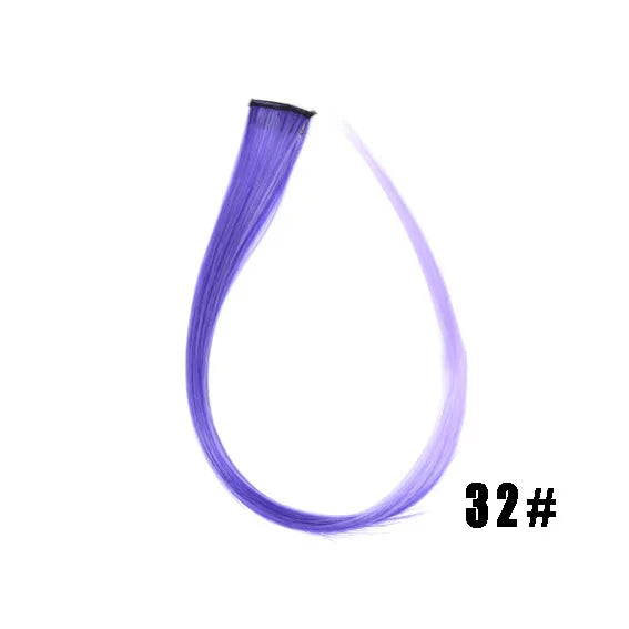 Extensiones de cabello sintético liso de 55,8 cm de largo, 37 colores, ignífugas, de clip, de una sola pieza
