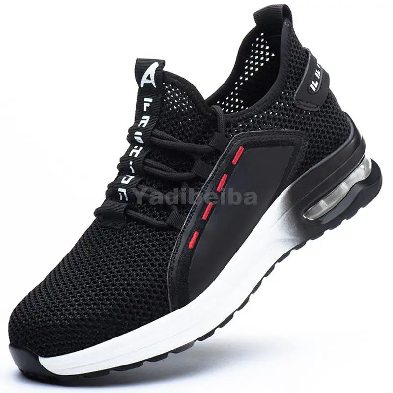 Zapatos de trabajo transpirables con puntera de acero, botas de seguridad ligeras, zapatos de trabajo de seguridad para hombres y mujeres, zapatillas de trabajo de seguridad.