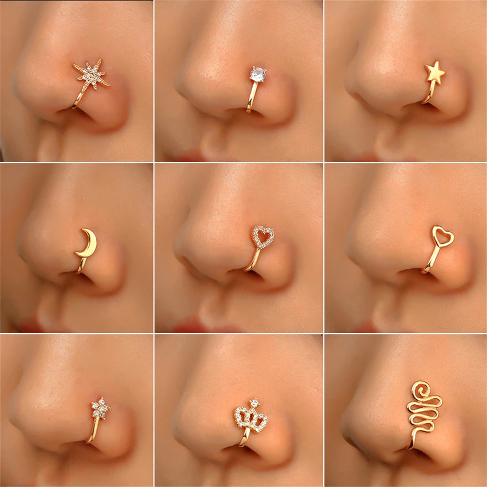 Gold Clip-On Nose Cuff