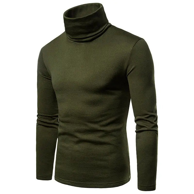 Suéteres de cuello alto para hombre otoño invierno, térmicos informales, de manga larga, ajustados, básicos elásticos, sudadera y jersey