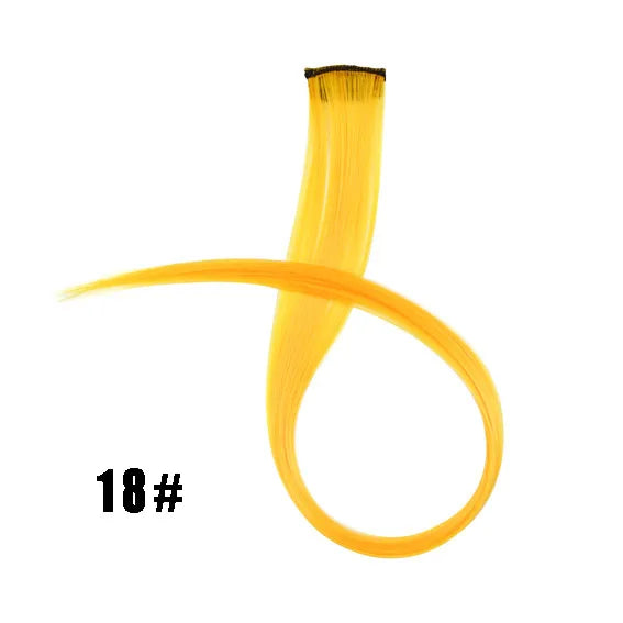 Extensiones de cabello sintético liso de 55,8 cm de largo, 37 colores, ignífugas, de clip, de una sola pieza