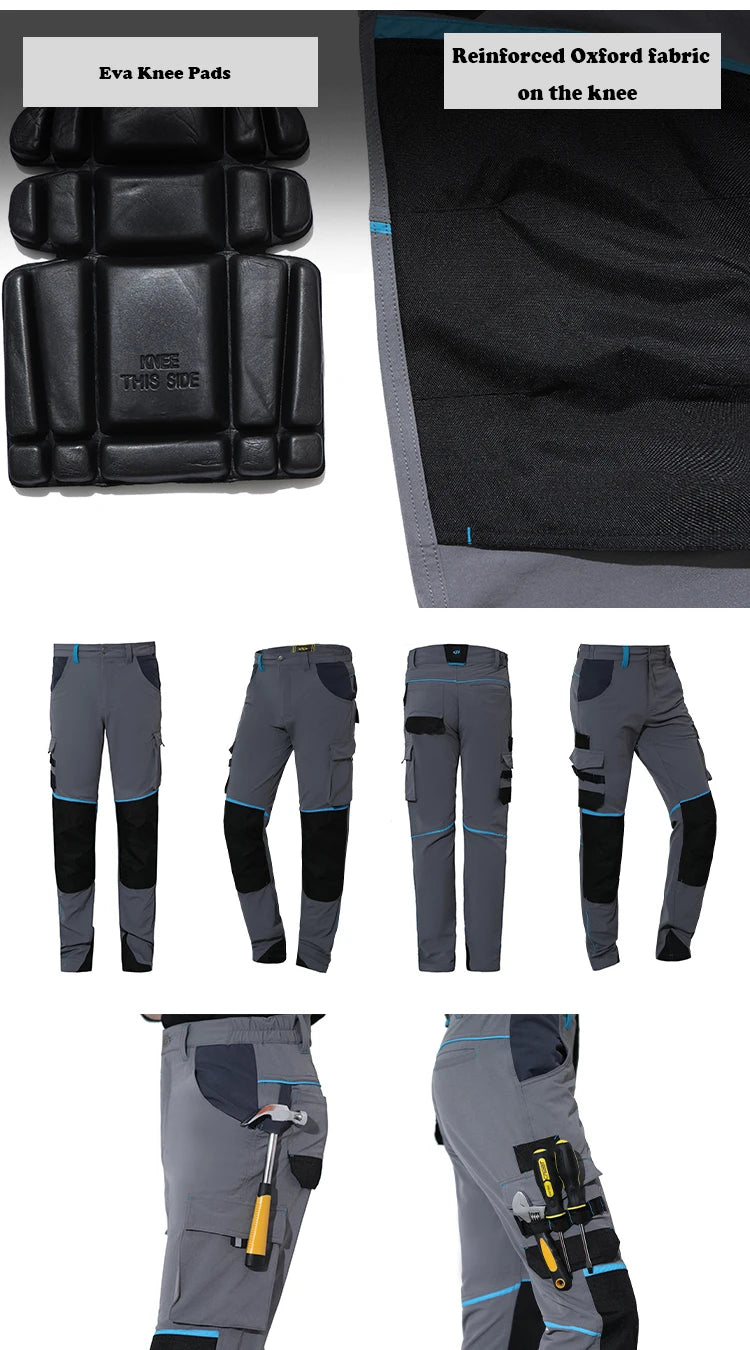Pantalones de trabajo multifuncionales para hombre Pantalones de trabajo con cintas reflectantes