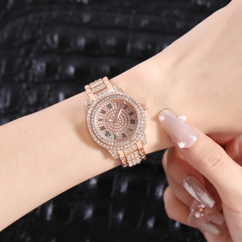 Reloj de moda para mujer con diamantes brillantes, reloj de pulsera informal de lujo para mujer, reloj de pulsera de cristal para mujer, Relogio Feminino