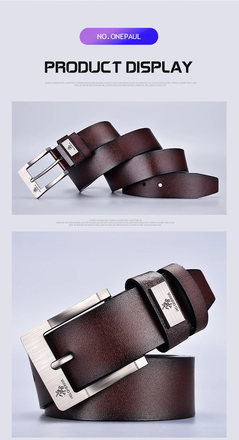 Cinturón de cuero para hombre de alta calidad con hebilla para vaqueros, informal, de negocios, vaquero, de moda, de diseño, novedad de 2025