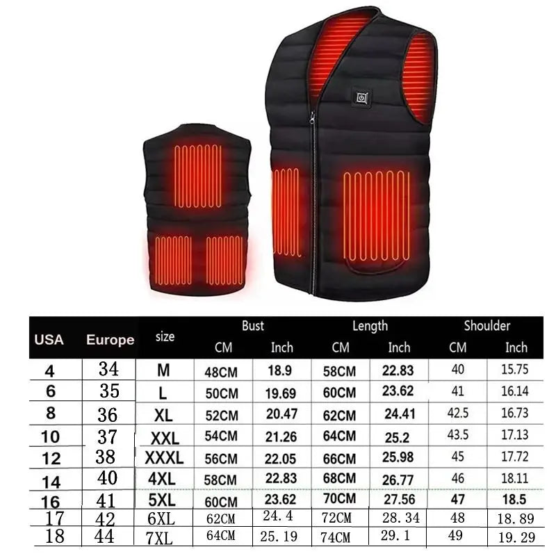 Gilet chauffant intelligent à 9 zones
