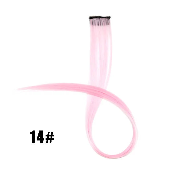 Extensiones de cabello sintético liso de 55,8 cm de largo, 37 colores, ignífugas, de clip, de una sola pieza