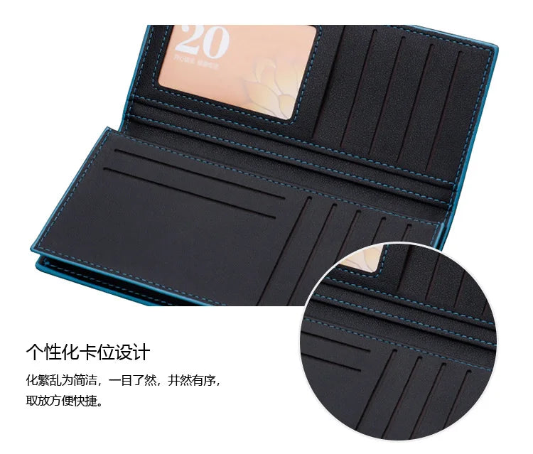 Cartera de hombre Casual Delgado de cuero suave Bolso de mano masculino Monedero pequeño Cartera delgada Monedero Cartera masculina Cuero 2021