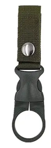 Colgador táctico de agua, clip de equipo para exteriores, mosquetón, hebilla para botella de agua, gancho, llavero, correa para cinturón, para senderismo y camping