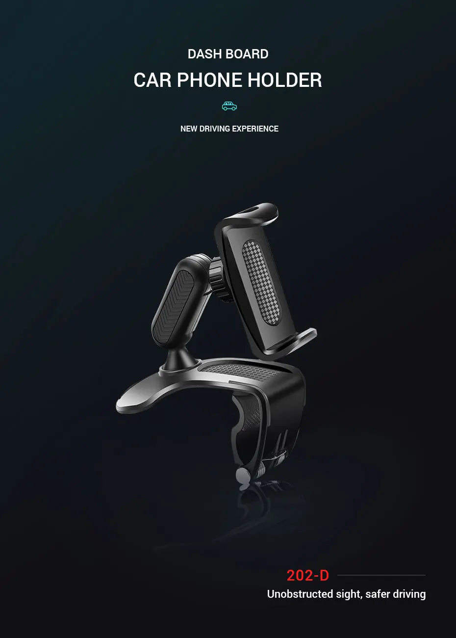 Soporte de teléfono para coche en salpicadero ABS, soporte de teléfono móvil para parasol, soporte de teléfono para espejo retrovisor de coche, accesorios de rotación de 360 grados