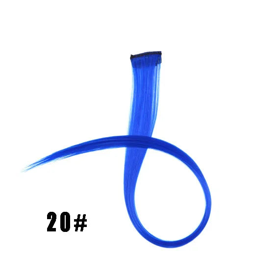 Extensiones de cabello sintético liso de 55,8 cm de largo, 37 colores, ignífugas, de clip, de una sola pieza