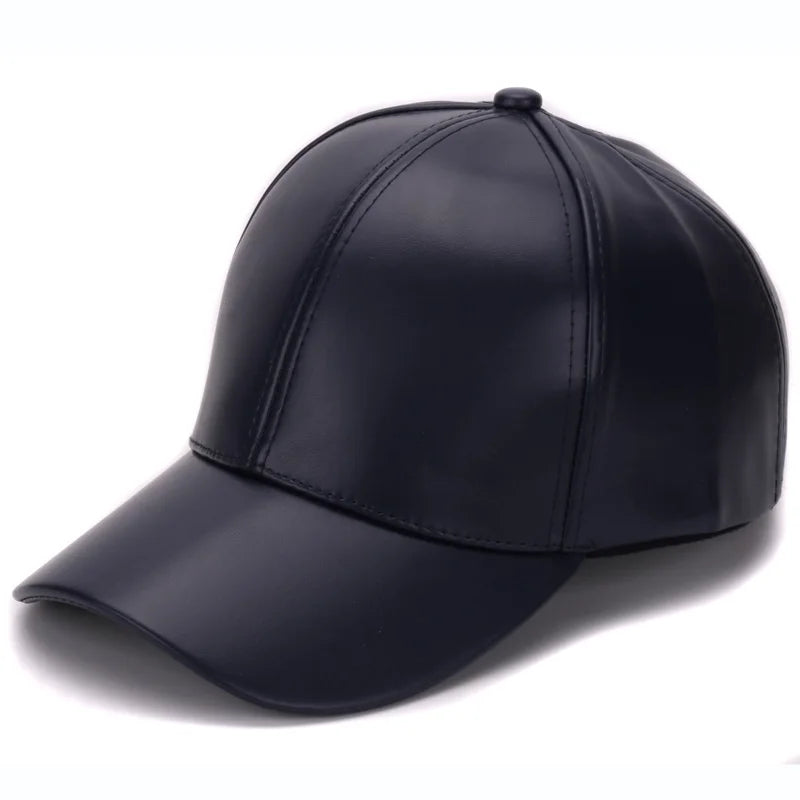 Gorra de béisbol de piel sintética lisa clásica HATLANDER, gorra y sombrero de cuero sin logo a la moda para hombres y mujeres