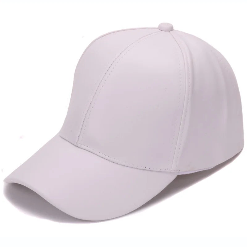 Gorra de béisbol de piel sintética lisa clásica HATLANDER, gorra y sombrero de cuero sin logo a la moda para hombres y mujeres