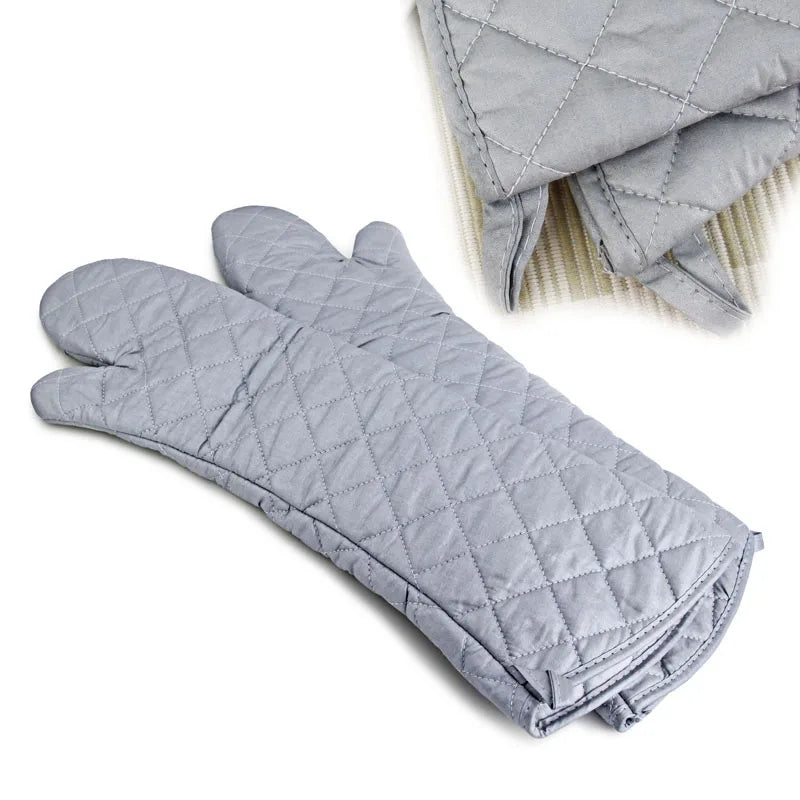 1-2pcs Guantes de horno Guantes de algodón largos para horno Guante para barbacoa Accesorios de cocina 58cm Guantes para hornear resistentes al calor y anti-calor Herramienta de cocina