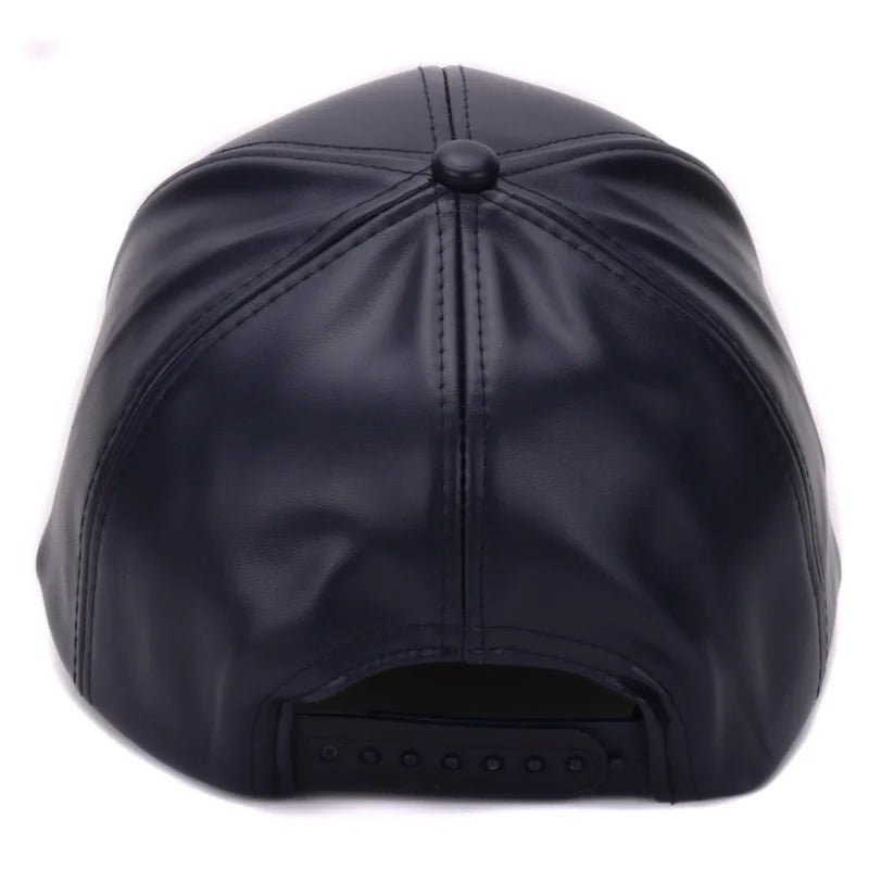 Gorra de béisbol de piel sintética lisa clásica HATLANDER, gorra y sombrero de cuero sin logo a la moda para hombres y mujeres