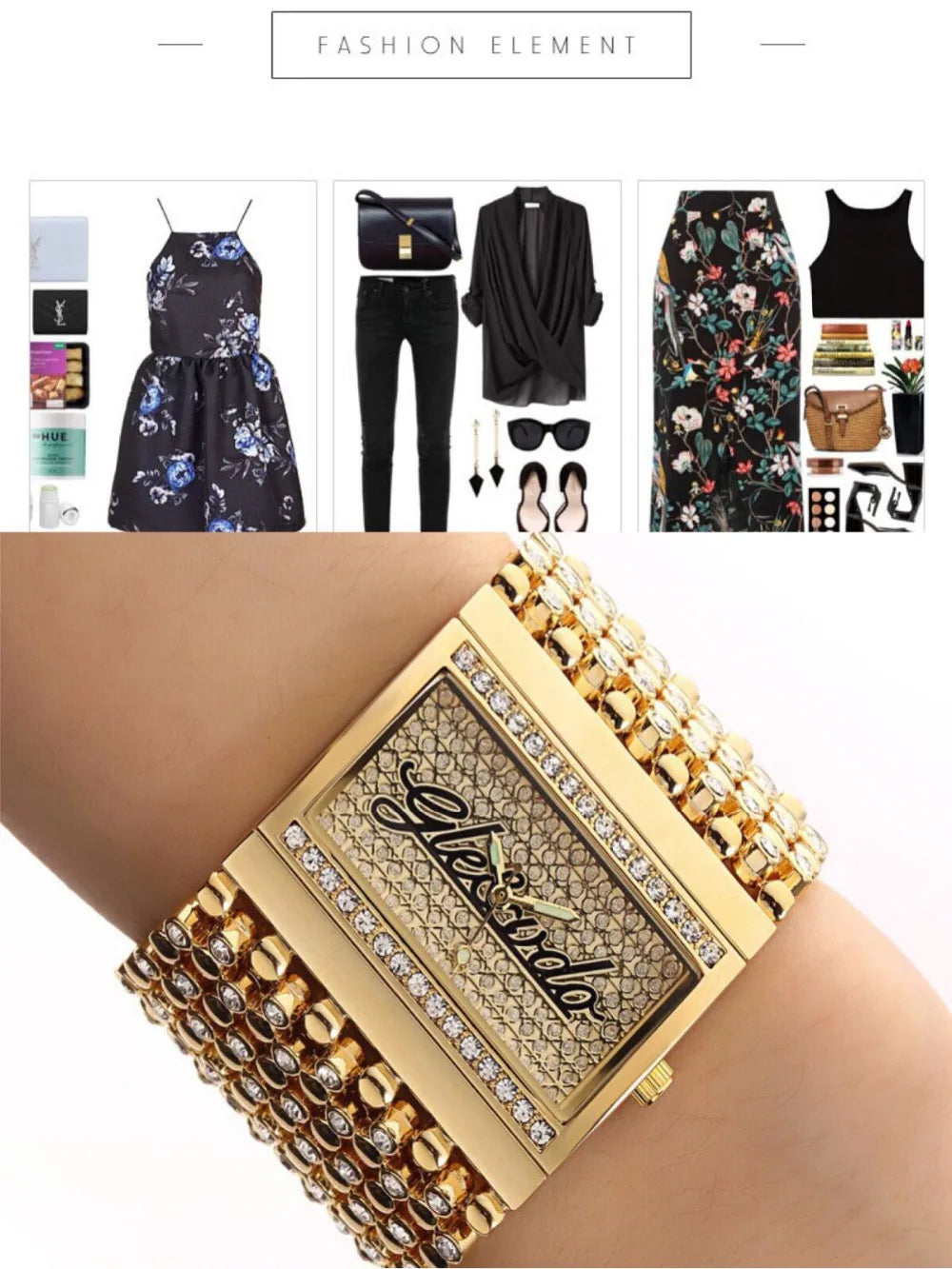 G&D Reloj para mujer Reloj analógico de cuarzo informal Reloj de oro Reloj de cuarzo simple Relogio Feminino Reloj Mujer Montre