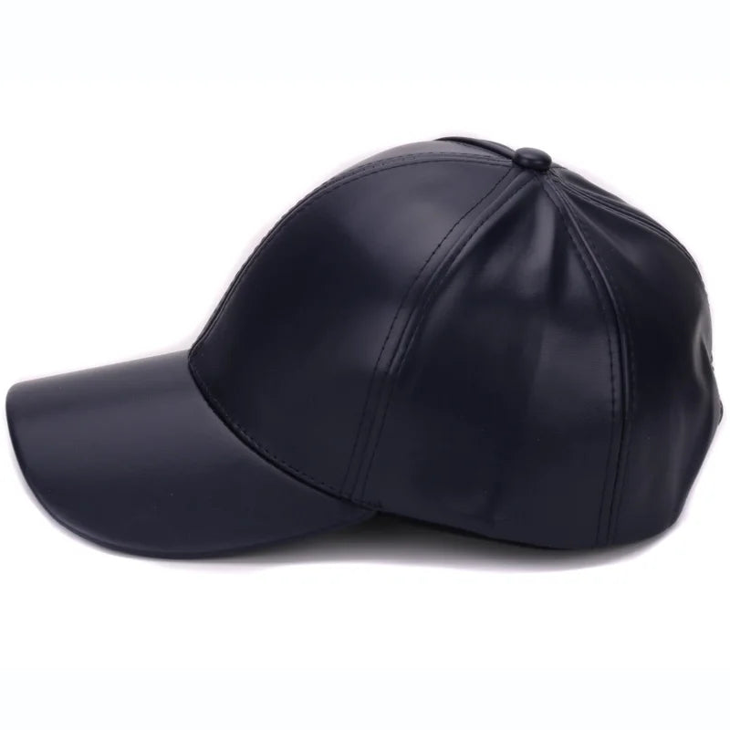 Gorra de béisbol de piel sintética lisa clásica HATLANDER, gorra y sombrero de cuero sin logo a la moda para hombres y mujeres