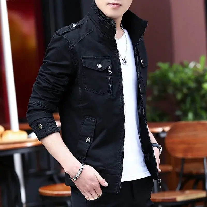 Chaquetas cargo para hombre, nueva moda, chaqueta bomber, ropa masculina, estilo británico sencillo, chaqueta cálida cortavientos y abrigo, chaqueta de béisbol para hombre.
